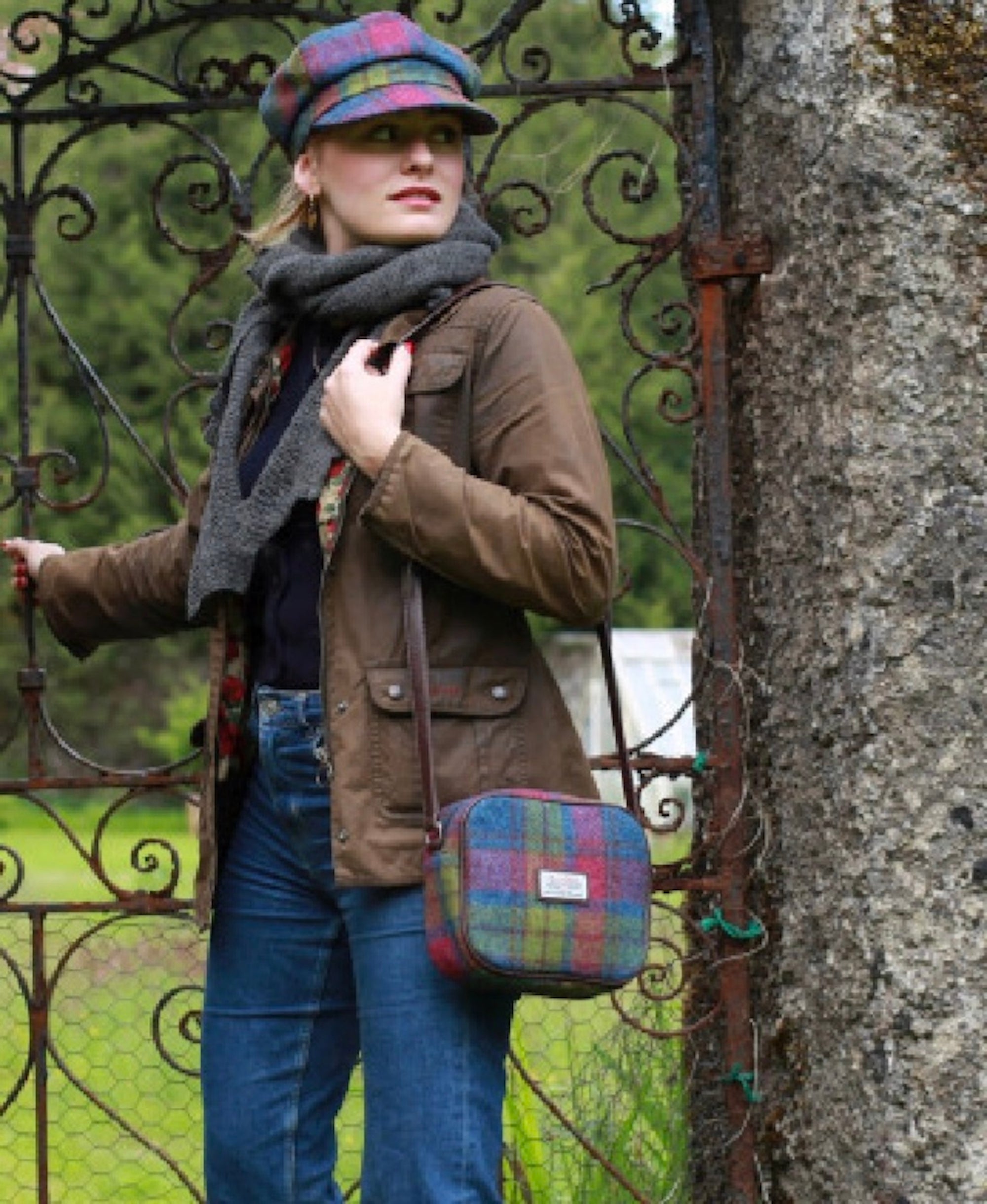 Harris Tweed Small Crossbody Shoulder Purse Bag - Multicolor Plaid