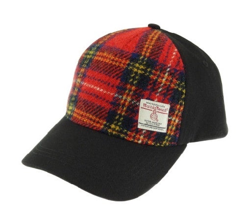 Harris Tweed and Cotton Ball Cap - Royal Stewart Tartan Plaid