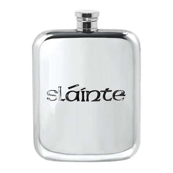 Pewter Flask with Stunning Sláinte Design 6oz