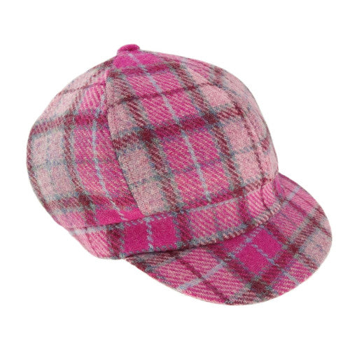 Harris Tweed Ladies Hat - Pink Buchanan Plaid