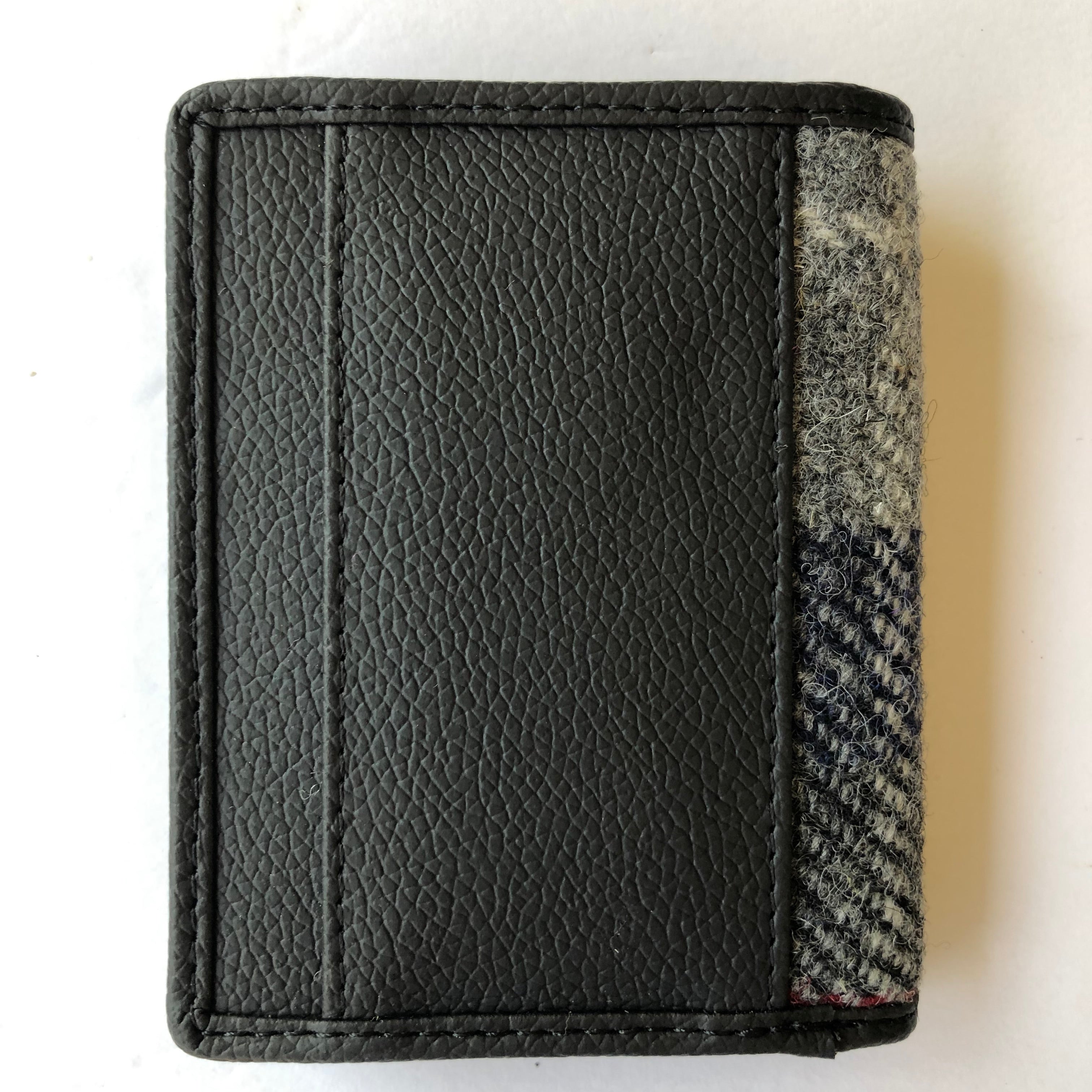 Harris Tweed Slim Bifold Wallet - Gray / Blue Check