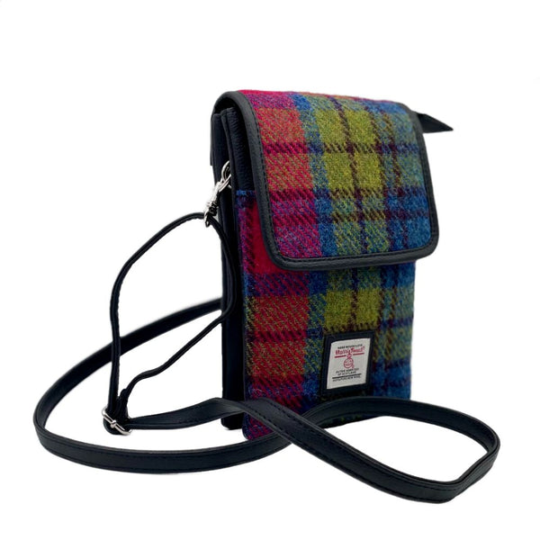 Harris Tweed Mini Crossbody Purse Bag - Multicolor Plaid