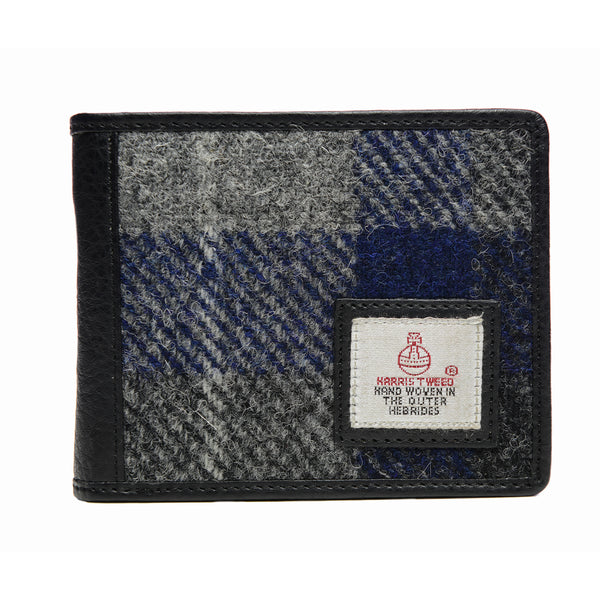 Harris Tweed Trifold Wallet - Blue / Gray Check