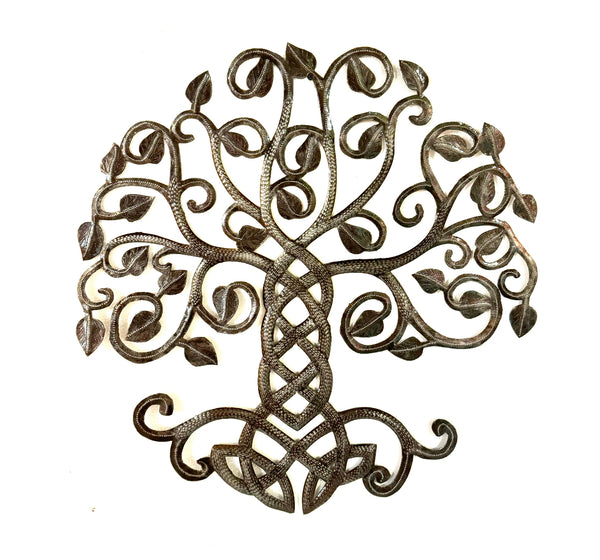 Handmade Recycled Steel Barrel Celtic Tree of Life Metal Wall Decor