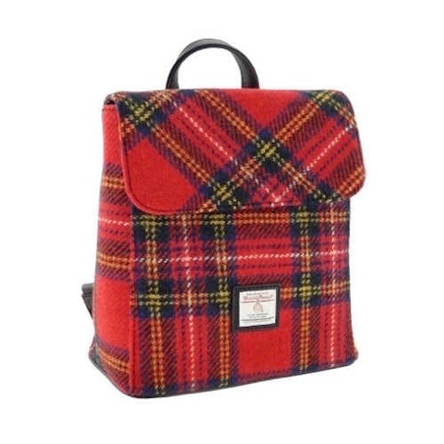 Harris Tweed Plaid Backpack - Royal Stewart Tartan Plaid