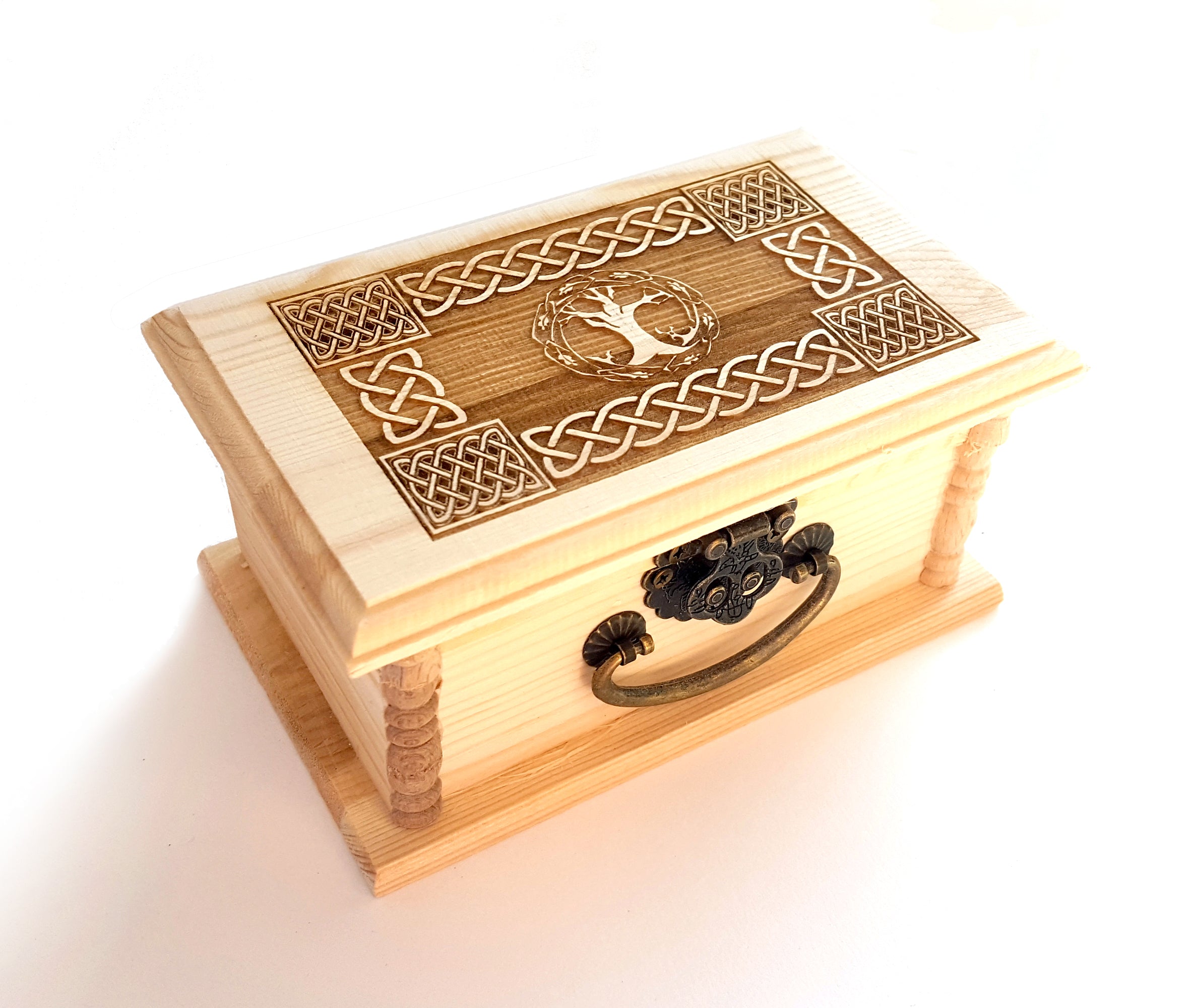 Small Latched Wooden Box - Various Celtic Designs