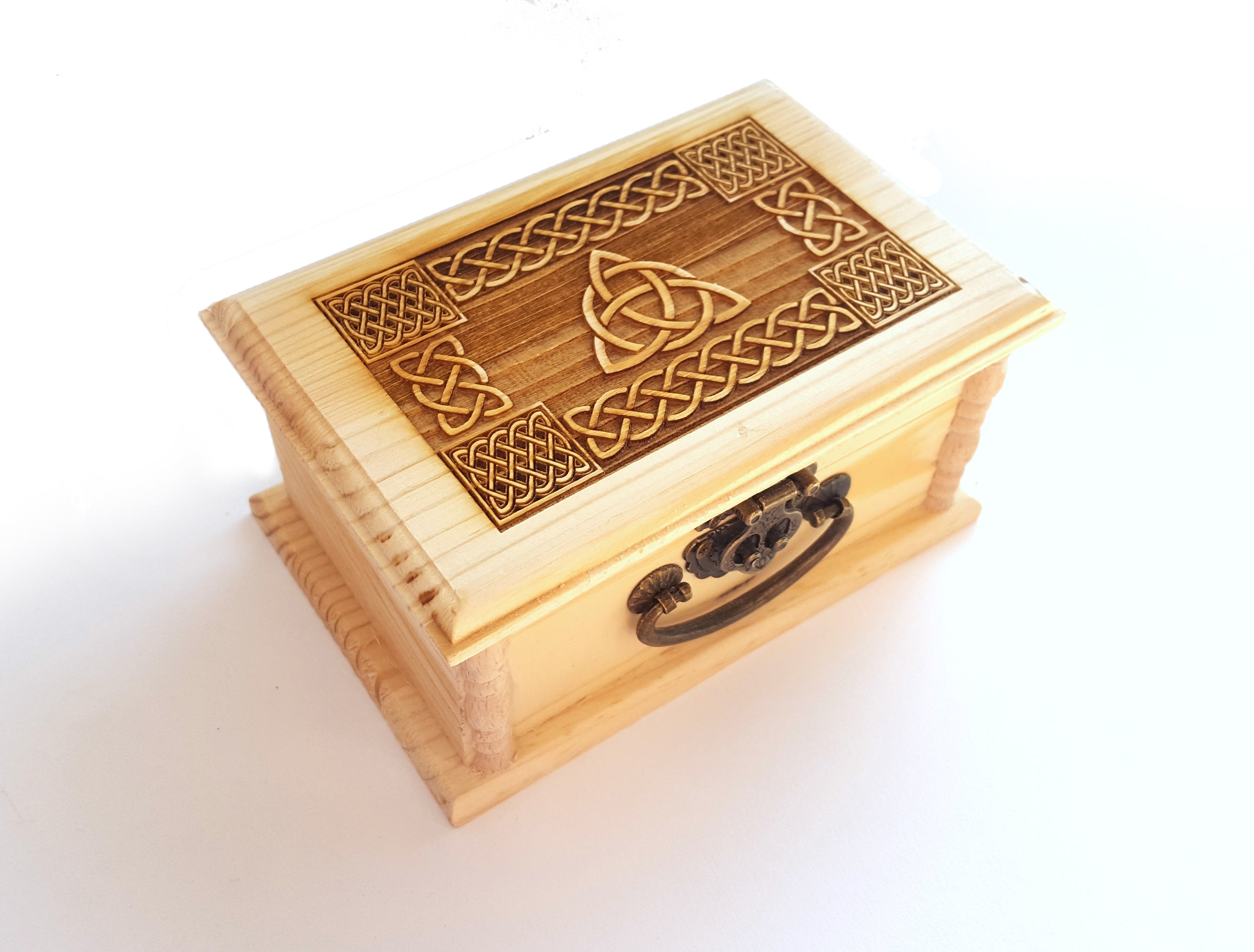 Small Latched Wooden Box - Various Celtic Designs