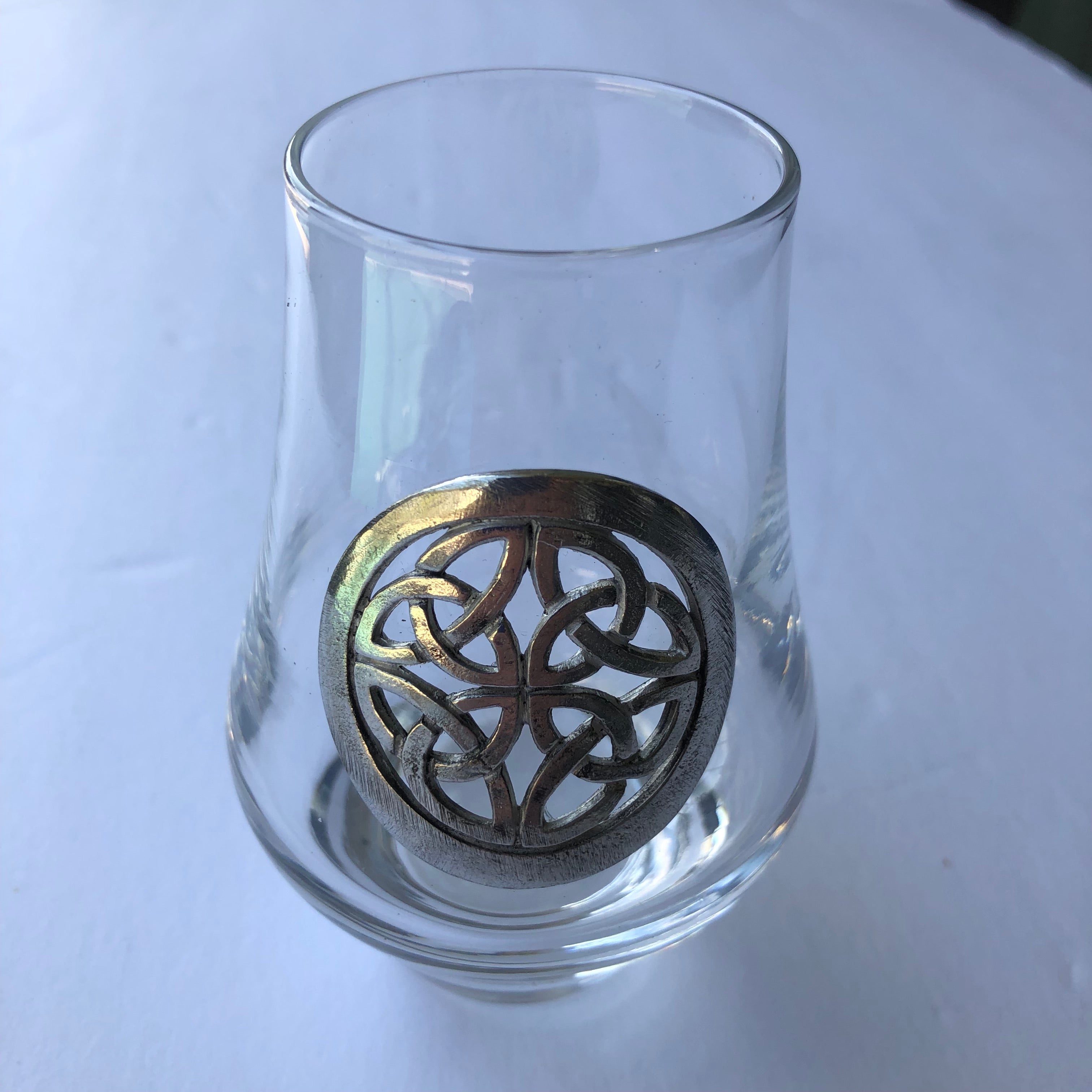 Handmade Pewter Tasting Glass - Celtic Knot
