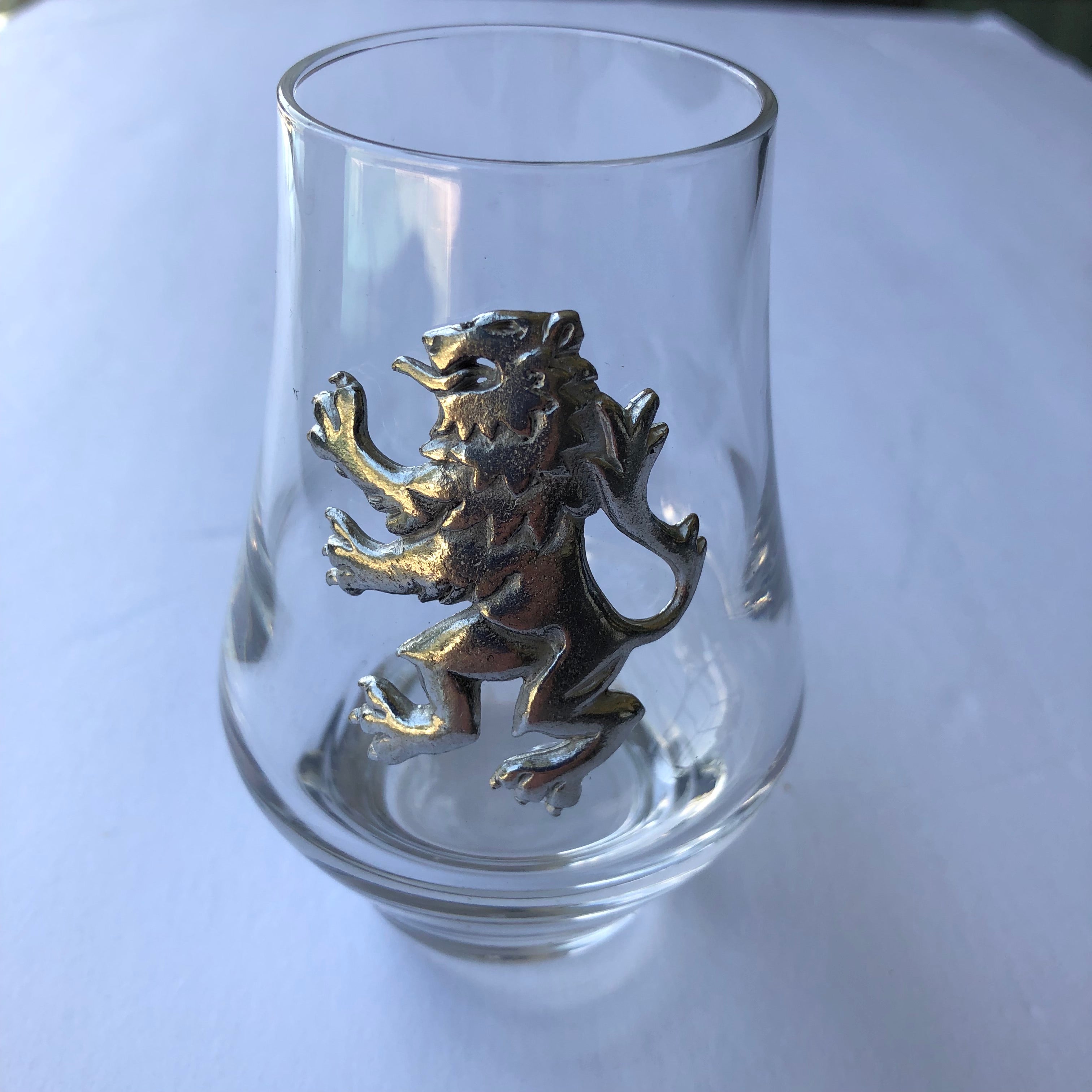 Handmade Pewter Tasting Glass - Lion Rampant