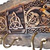 Decorative Celtic Wooden Wall Mounted Key Hanger - Mahogany